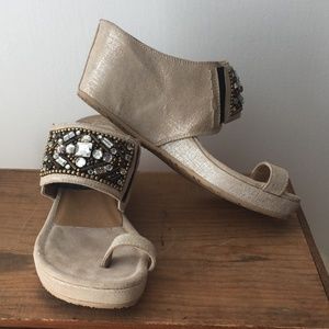 Donald J. Pliner Jeweled Wedge Sandals